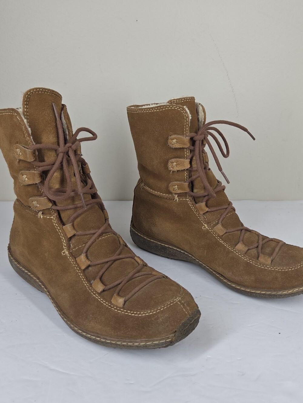 Timberland Reykir Ghillie 69319 Brown Suede Leather Lace Up Boots Women 6M